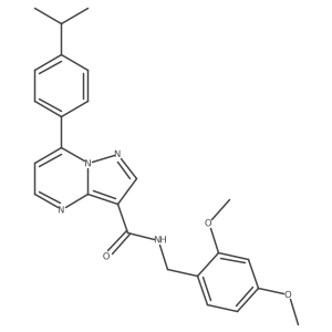 N-[(2,4-dimethoxyphenyl)methyl]-7-[4-(propan-2-yl)phenyl]pyrazolo[1,5-a]pyrimidine-3-carboxamide结构式