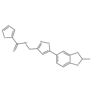 N-((5-(2-methyl-2,3-dihydrobenzofuran-5-yl)isoxazol-3-yl)methyl)thiophene-2-carboxamide结构式