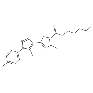 2-(1-(4-fluorophenyl)-5-methyl-1H-1,2,3-triazol-4-yl)-4-methyl-N-pentylthiazole-5-carboxamide结构式