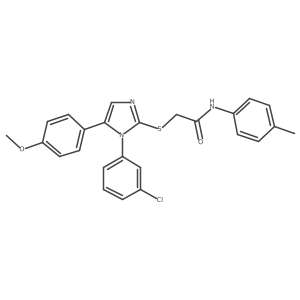2-((1-(3-chlorophenyl)-5-(4-methoxyphenyl)-1H-imidazol-2-yl)thio)-N-(p-tolyl)acetamide结构式