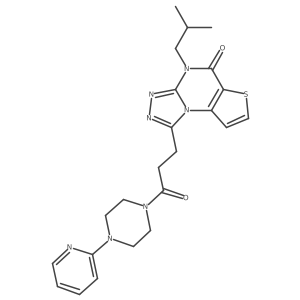 4-isobutyl-1-(3-oxo-3-(4-(pyridin-2-yl)piperazin-1-yl)propyl)thieno[2,3-e][1,2,4]triazolo[4,3-a]pyrimidin-5(4H)-one结构式
