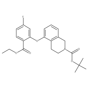 tert-butyl 5-(2-ethoxycarbonyl-5-fluorophenoxy)-3,4-dihydro-1H-isoquinoline-2-carboxylate Structure