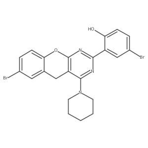 4-Bromo-2-[7-bromo-4-(1-piperidinyl)-5H-[1]benzopyrano[2,3-d]pyrimidin-2-yl]phenol Structure