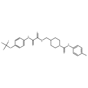N1-((1-((4-fluorophenyl)carbamoyl)piperidin-4-yl)methyl)-N2-(4-(trifluoromethoxy)phenyl)oxalamide结构式