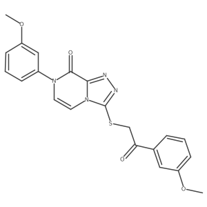 7-(3-methoxyphenyl)-3-((2-(3-methoxyphenyl)-2-oxoethyl)thio)-[1,2,4]triazolo[4,3-a]pyrazin-8(7H)-one结构式