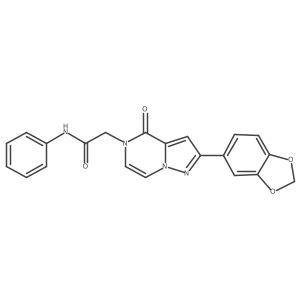 2-[2-(1,3-benzodioxol-5-yl)-4-oxopyrazolo[1,5-a]pyrazin-5(4H)-yl]-N-phenylacetamide Structure