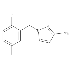 1-[(2-chloro-5-fluorophenyl)methyl]-1H-pyrazol-3-amine结构式