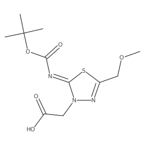 {2-[(tert-butoxycarbonyl)imino]-5-(methoxymethyl)-1,3,4-thiadiazol-3(2H)-yl}acetic acid Structure