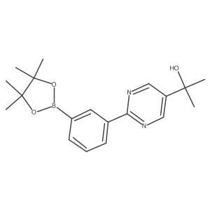 2-{2-[3-(4,4,5,5-Tetramethyl-1,3,2-dioxaborolan-2-yl)phenyl]pyrimidin-5-yl}propan-2-ol结构式