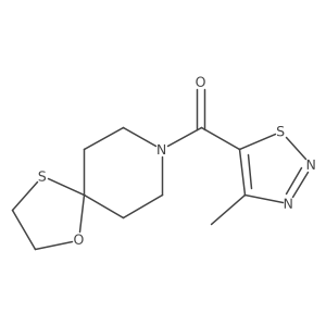 (4-Methyl-1,2,3-thiadiazol-5-yl)(1-oxa-4-thia-8-azaspiro[4.5]decan-8-yl)methanone结构式