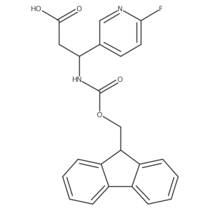 (3R)-3-({[(9H-fluoren-9-yl)methoxy]carbonyl}amino)-3-(6-fluoropyridin-3-yl)propanoic acid结构式