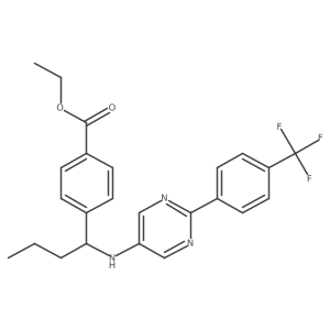 Ethyl 4-(1-(2-(4-(trifluoromethyl)phenyl)pyrimidin-5-ylamino)butyl)benzoate结构式