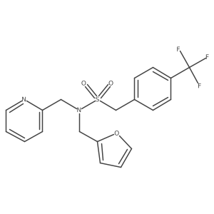 N-[(furan-2-yl)methyl]-N-[(pyridin-2-yl)methyl]-1-[4-(trifluoromethyl)phenyl]methanesulfonamide结构式