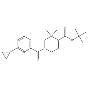 4-(6-Cyclopropyl-pyridine-2-carbonyl)-2,2-dimethyl-piperazine-1-carboxylic acid tert-butyl ester Structure