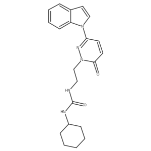 1-(2-(3-(1H-indol-1-yl)-6-oxopyridazin-1(6H)-yl)ethyl)-3-cyclohexylurea Structure