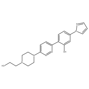 2-{6-[4-(2-Hydroxy-ethyl)-piperazin-1-yl]-pyridazin-3-yl}-5-pyrazol-1-yl-phenol结构式