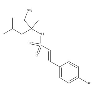(E)-N-(1-Amino-2,4-dimethylpentan-2-yl)-2-(4-bromophenyl)ethenesulfonamide结构式