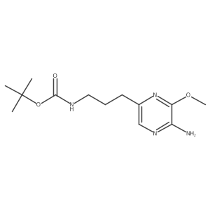 tert-Butyl (3-(5-amino-6-methoxypyrazin-2-yl)propyl)carbamate结构式