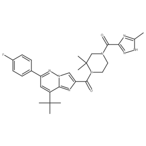 [4-[[8-(1,1-Dimethylethyl)-6-(4-fluorophenyl)imidazo[1,2-b]pyridazin-2-yl]carbonyl]-3,3-dimethyl-1-piperazinyl](3-methyl-1H-1,2,4-triazol-5-yl)methanone Structure