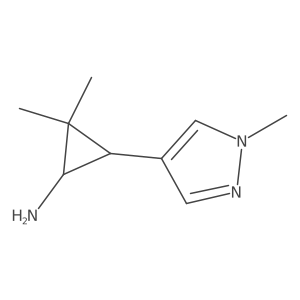 2,2-dimethyl-3-(1-methyl-1H-pyrazol-4-yl)cyclopropan-1-amine结构式