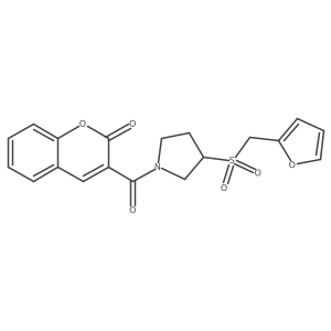 3-(3-((furan-2-ylmethyl)sulfonyl)pyrrolidine-1-carbonyl)-2H-chromen-2-one Structure