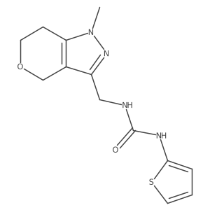 1-((1-Methyl-1,4,6,7-tetrahydropyrano[4,3-c]pyrazol-3-yl)methyl)-3-(thiophen-2-yl)urea Structure