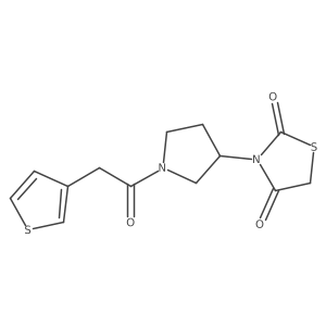 3-(1-(2-(Thiophen-3-yl)acetyl)pyrrolidin-3-yl)thiazolidine-2,4-dione Structure