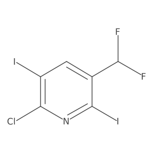 2-Chloro-5-(difluoromethyl)-3,6-diiodopyridine结构式