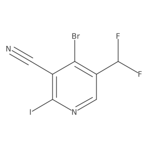 4-Bromo-5-(difluoromethyl)-2-iodonicotinonitrile Structure