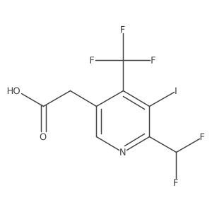 2-(Difluoromethyl)-3-iodo-4-(trifluoromethyl)pyridine-5-acetic acid Structure