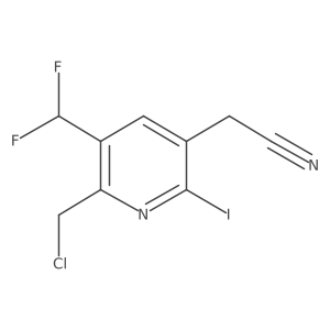 2-(Chloromethyl)-3-(difluoromethyl)-6-iodopyridine-5-acetonitrile结构式
