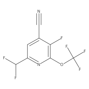 4-Cyano-6-(difluoromethyl)-3-fluoro-2-(trifluoromethoxy)pyridine Structure