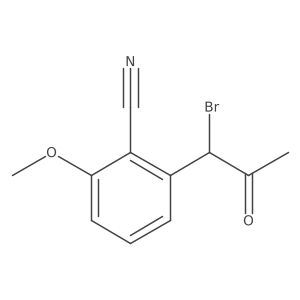 2-(1-Bromo-2-oxopropyl)-6-methoxybenzonitrile结构式