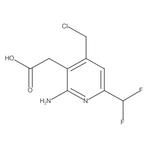 2-(2-Amino-4-(chloromethyl)-6-(difluoromethyl)pyridin-3-yl)acetic acid结构式