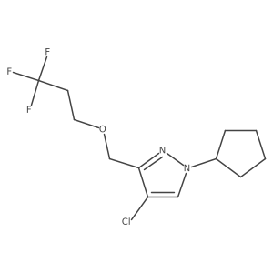 4-chloro-1-cyclopentyl-3-[(3,3,3-trifluoropropoxy)methyl]-1H-pyrazole结构式