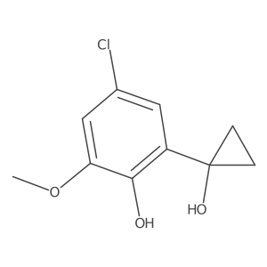 4-Chloro-2-(1-hydroxycyclopropyl)-6-methoxyphenol结构式