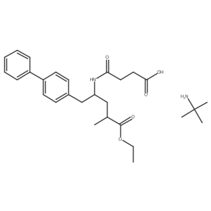 2-Methylpropan-2-amine 4-(((2S,4R)-1-([1,1'-biphenyl]-4-yl)-5-ethoxy-4-methyl-5-oxopentan-2-yl)amino)-4-oxobutanoate Structure