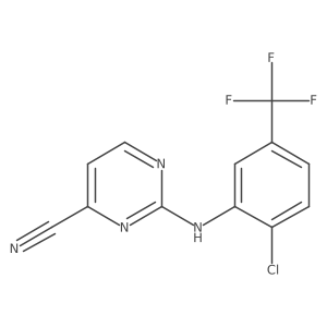2-{[2-Chloro-5-(trifluoromethyl)phenyl]amino}pyrimidine-4-carbonitrile结构式