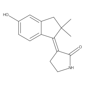 (E)-3-(5-hydroxy-2,2-dimethyl-2,3-dihydro-1H-inden-1-ylidene)pyrrolidin-2-one结构式
