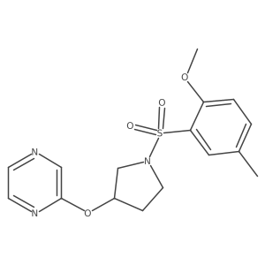 2-((1-((2-Methoxy-5-methylphenyl)sulfonyl)pyrrolidin-3-yl)oxy)pyrazine结构式