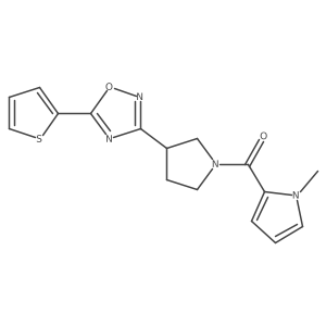 (1-methyl-1H-pyrrol-2-yl)(3-(5-(thiophen-2-yl)-1,2,4-oxadiazol-3-yl)pyrrolidin-1-yl)methanone Structure
