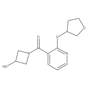 (3-Hydroxyazetidin-1-yl)(2-((tetrahydrofuran-3-yl)oxy)pyridin-3-yl)methanone结构式
