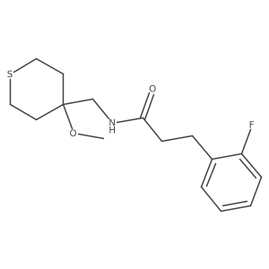 3-(2-fluorophenyl)-N-((4-methoxytetrahydro-2H-thiopyran-4-yl)methyl)propanamide Structure