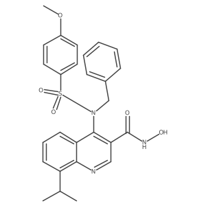 4-(N-benzyl-4-methoxyphenylsulfonamido)-N-hydroxy-8-isopropylquinoline-3-carboxamide结构式