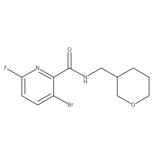 3-bromo-6-fluoro-N-[(oxan-3-yl)methyl]pyridine-2-carboxamide Structure