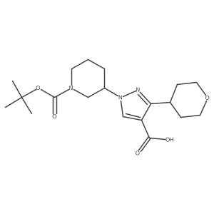 1-{1-[(tert-butoxy)carbonyl]piperidin-3-yl}-3-(oxan-4-yl)-1H-pyrazole-4-carboxylic acid Structure