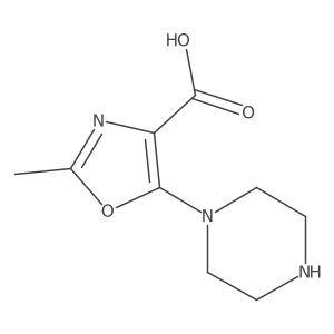 2-Methyl-5-(piperazin-1-yl)-1,3-oxazole-4-carboxylic acid结构式