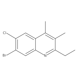 7-Bromo-6-chloro-2-ethyl-3,4-dimethylquinoline结构式