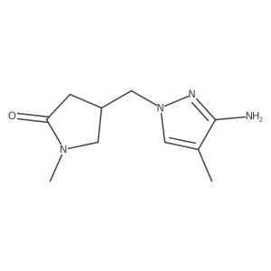 4-[(3-amino-4-methyl-1H-pyrazol-1-yl)methyl]-1-methylpyrrolidin-2-one结构式