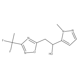 2-[3-(1,1-difluoroethyl)-1,2,4-oxadiazol-5-yl]-1-(1-methyl-1H-pyrazol-5-yl)ethan-1-ol结构式